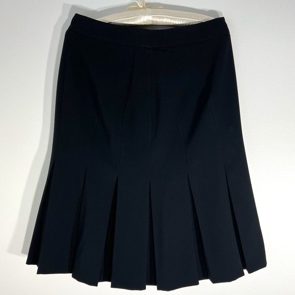Black Moschino Pleated Skirt, Size 10. Used/Good Condition. Made in Italy